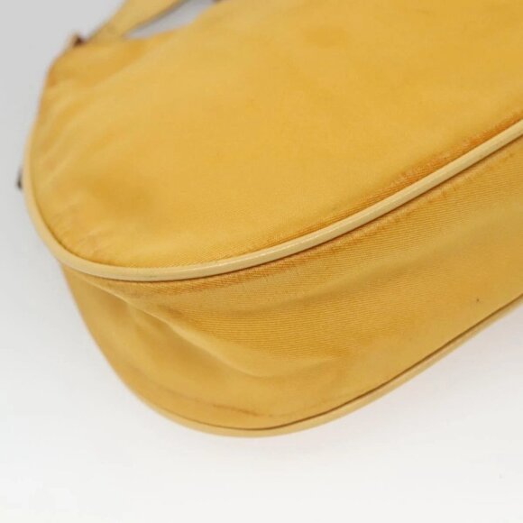 PRADA Chain Shoulder Bag Nylon Yellow Gold Auth 139938 - Picture 4 of 16